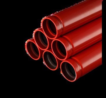 Caños anti-incendio de acero pintados de rojo